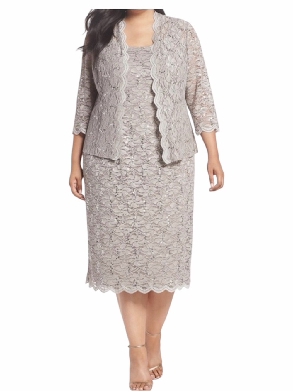 NWT Onyx Nite Mother of the Bride Groom Dress Jacket Set Champagne 16